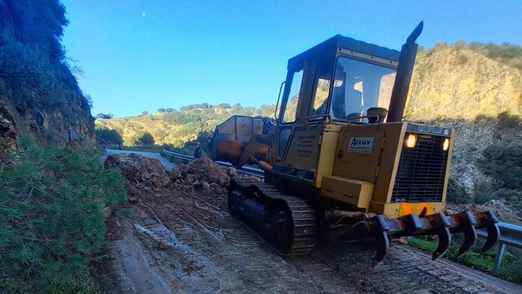 Κλειστός επαρχιακός δρόμος λόγω κινδύνου κατολισθήσεων στην Παλαιοχώρα Χανίων