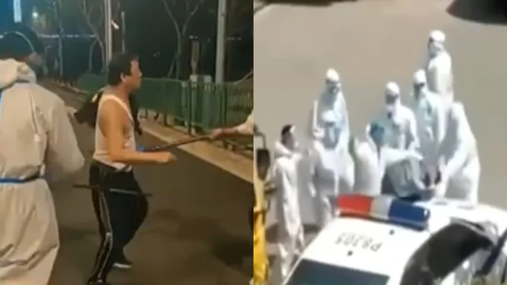 Σανγκάη: Αστυνομικοί και υγειονομικοί με λευκές φόρμες αρπάζουν πολίτες από τον λαιμό