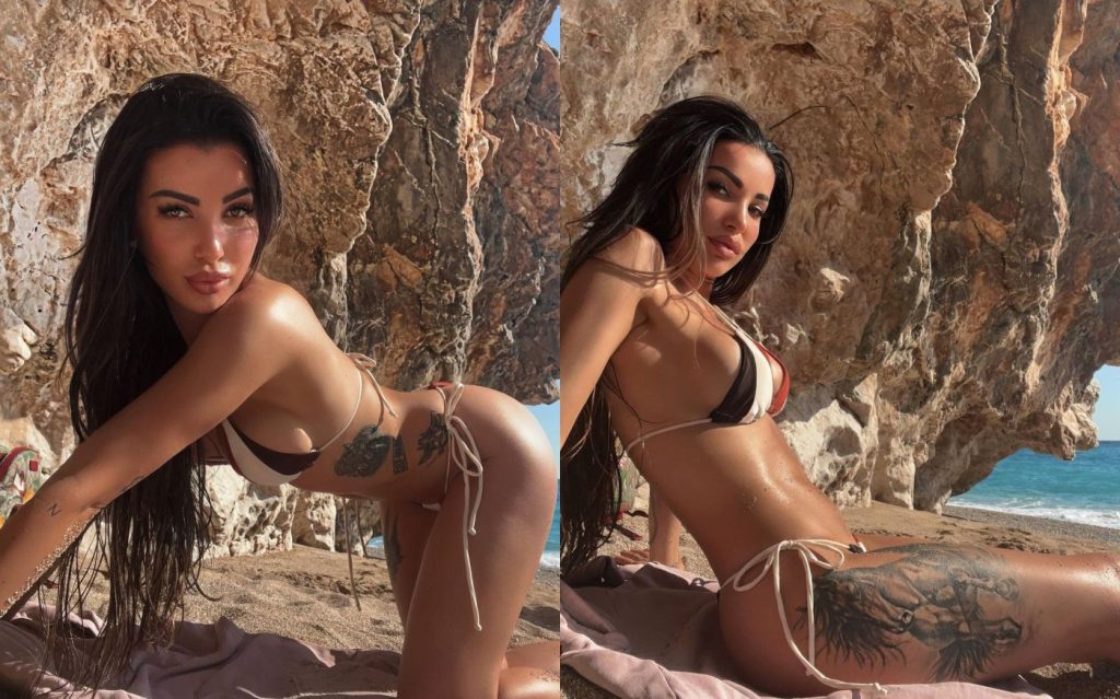 Η Αλβανίδα παρουσιάστρια Roza Lati ποζάρει με μικροσκοπικό μαγιό και «κλέβει» την παράσταση (φώτο)