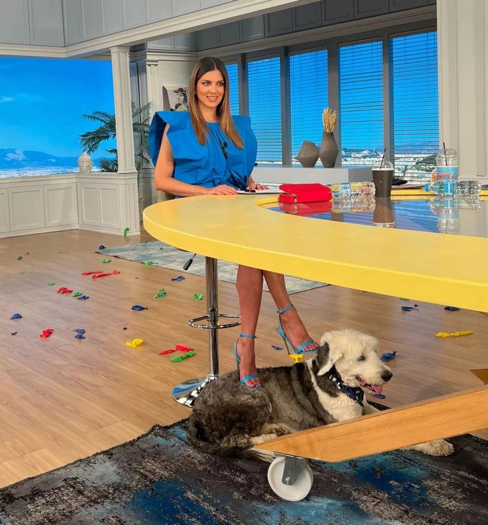 Η φωτό της Σταματίνας Τσιμτσιλή που «πατά» τον σκύλο της εκπομπής και χαμός στα σχόλια