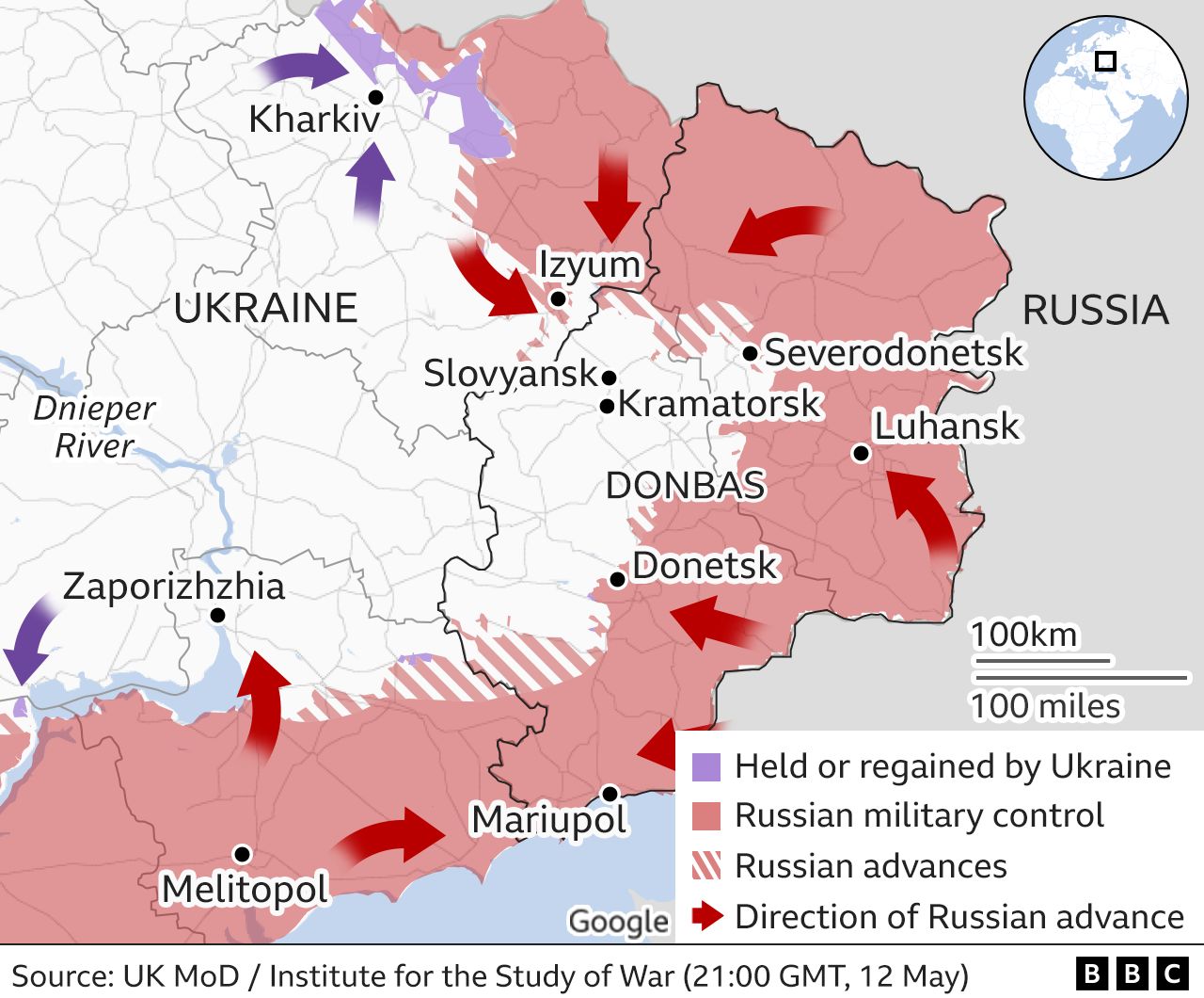 Η τακτική κατάσταση στο Ντόνμπας – Οι Ουκρανοί βρίσκονται σε δύσκολη θέση