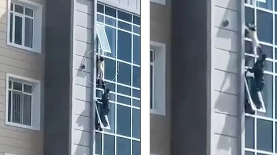 Καζακστάν: Άνδρας έσωσε τρίχρονο κοριτσάκι που κρεμόταν από τον 8ο όροφο πολυκατοικίας (βίντεο)