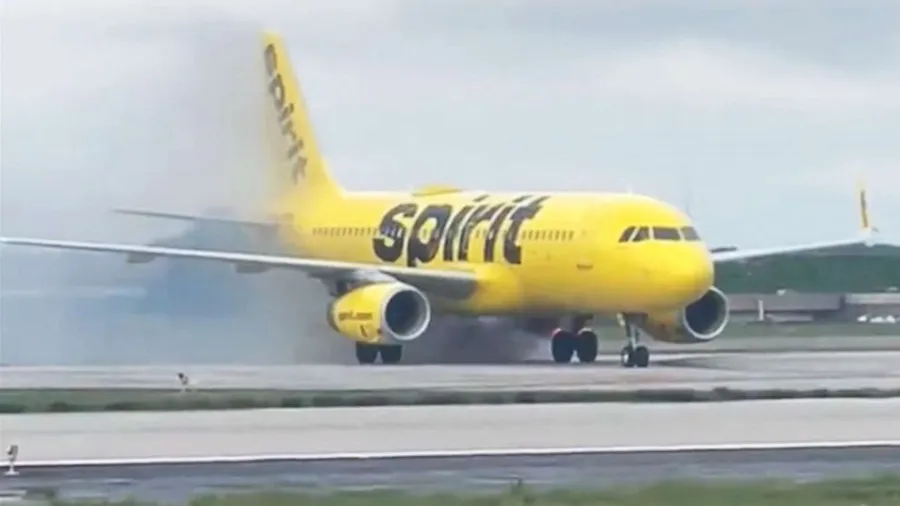 Σοκαριστική εμπειρία για τους επιβάτες της Spirit Airlines: Αεροπλάνο τυλίχθηκε στις φλόγες (βίντεο)