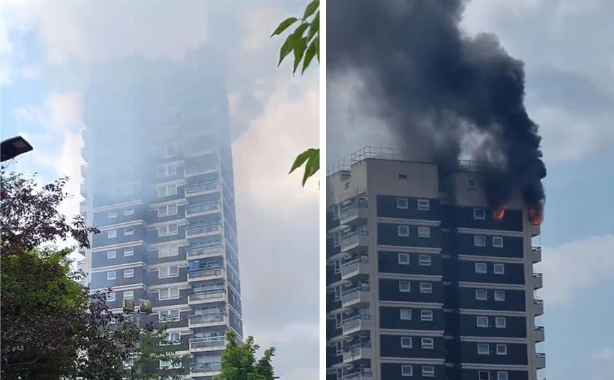 Εικόνες τρόμου στο Λονδίνο: Μεγάλη φωτιά σε ουρανοξύστη (βίντεο)