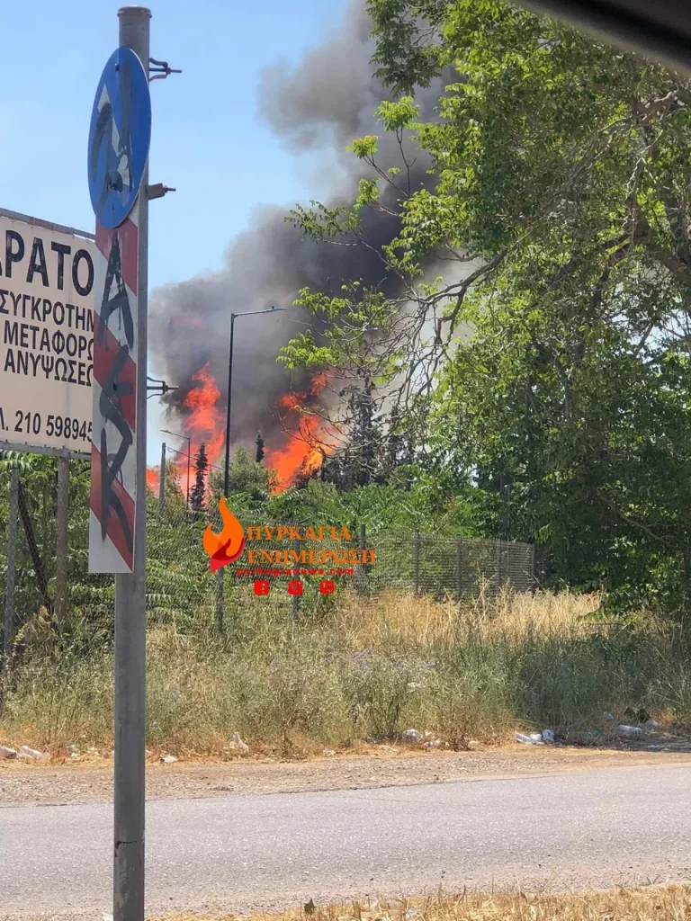 Φωτιά τώρα στην Ελευσίνα κοντά στην εθνική οδό