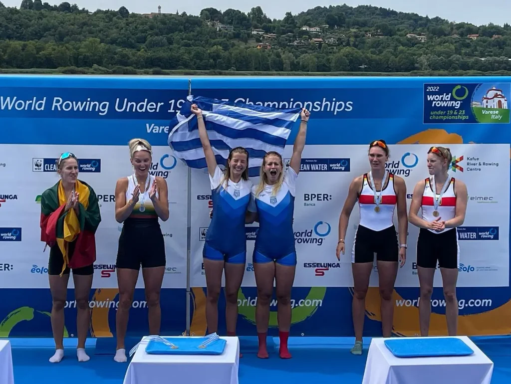 Κορίτσια από «χρυσάφι»: Οι Χ.Μπούρμπου και Ε.Φράγκου πήραν το χρυσό μετάλλιο στην κωπηλασία κάνοντας και παγκόσμιο ρεκόρ