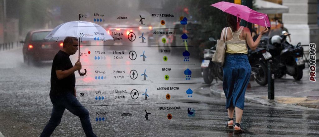 Έκτακτο δελτίο επιδείνωσης καιρού με χαλάζι και μεγάλα ύψη βροχής – Καταιγίδες για πέντε ημέρες στην Αττική!