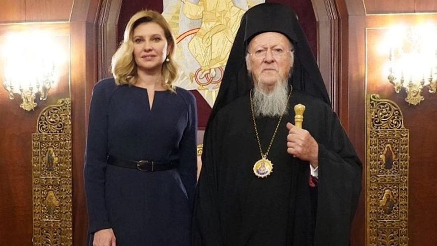 Κωνσταντινούπολη: Η σύζυγος του Βολοντίμιρ Ζελένσκι στον Οικουμενικό Πατριάρχη