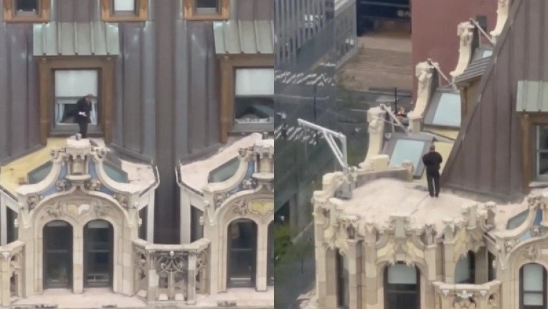 Απίστευτο: Άνδρας «Spider-man» πηδάει σε ταράτσες πολυώροφου κτιρίου στη Νέα Υόρκη (βίντεο)