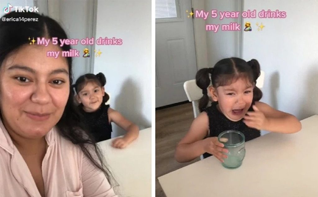 Επική αντίδραση 5χρονης που πίνει γάλα από το στήθος της μητέρας της: «Είσαι κακιά μαμά αγελάδα» (βίντεο)