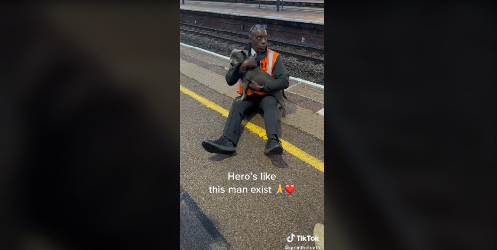 Εργαζόμενος σε σιδηροδρομικό σταθμό σώζει σκυλάκι που είναι στις ράγες από βέβαιο θάνατο