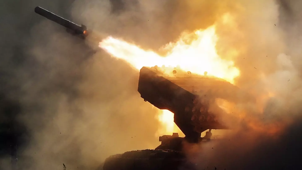 Καταστροφικά πυρά ρωσικού TOS-1 κατά των ουκρανικών θέσεων (βίντεο)