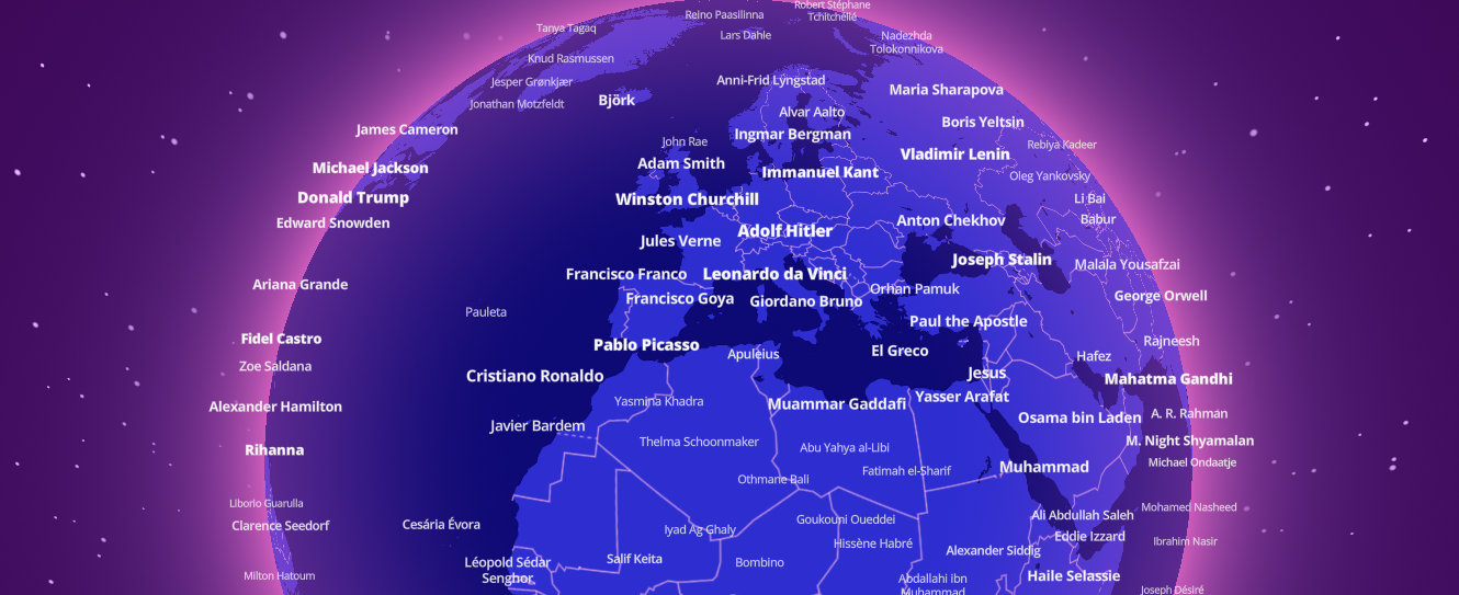 Ο διαδραστικός παγκόσμιος χάρτης που σου δείχνει το πιο διάσημο πρόσωπο από την πόλη σου