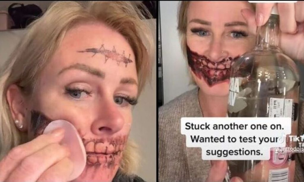 Έκανε τατουάζ στο πρόσωπο για το Halloween και μετά δεν μπορούσε να το βγάλει (βίντεο)