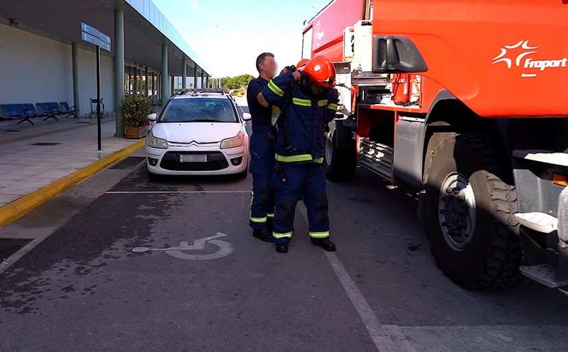 Άσκηση ετοιμότητας στο αεροδρόμιο Κω «Ιπποκράτης» – Σενάριο για ύπαρξη βόμβας (φώτο)