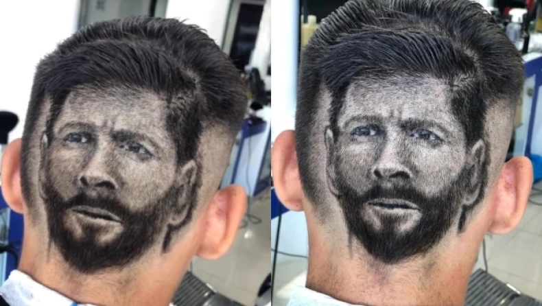 «Τρελαμένος» οπαδός της Αργεντινής κούρεψε το κεφάλι του στο σχήμα του προσώπου του Μέσι (φωτό)