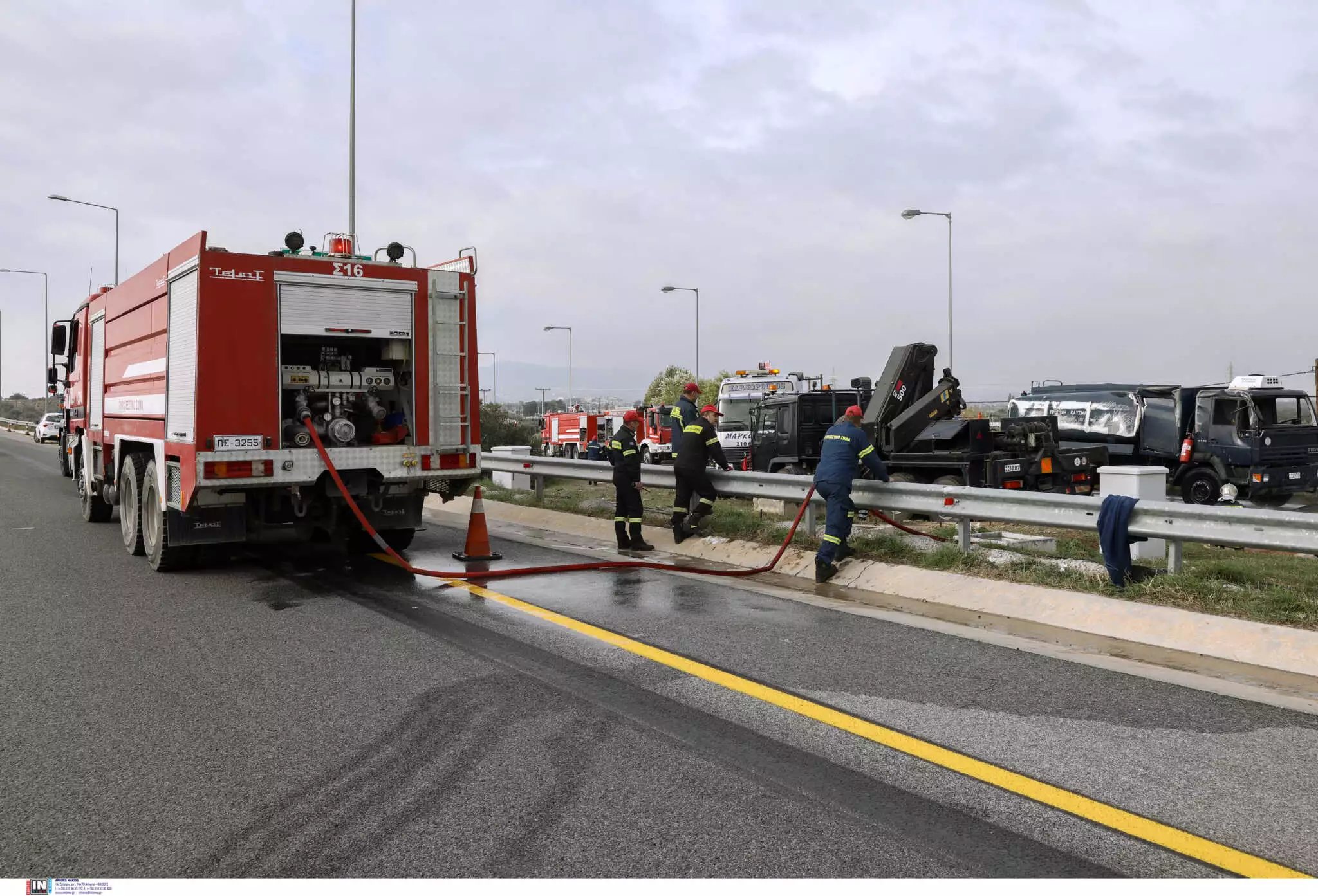 Ισθμός: Τροχαίο με βυτιοφόρο – Χύθηκε ποσότητα πετρελαίου στο δρόμο