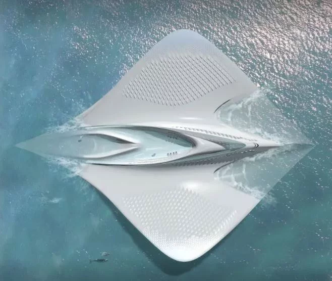 Εκπληκτικές εικόνες: Γάλλος αρχιτέκτονας σχεδίασε πλωτό ερευνητικό κέντρο που μοιάζει με… τεράστιο σαλάχι (φωτό)