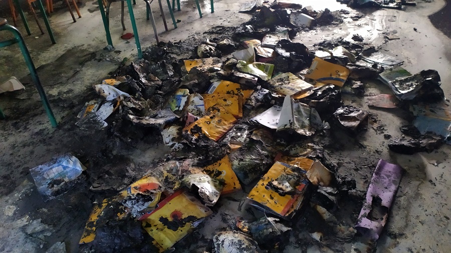 Τρίκαλα: Βάνδαλοι έβαλαν φωτιά σε δημοτικό σχολείο – Αφαίρεσαν την ελληνική σημαία από τον ιστό (φωτό)