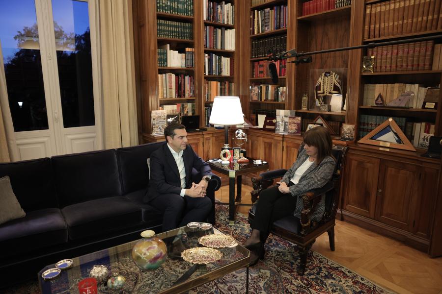 Αλέξης Τσίπρας: Συναντήθηκε με την Κατερίνα Σακελλαροπούλου στο Προεδρικό Μέγαρο