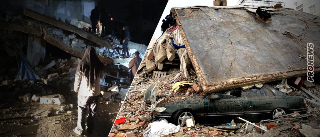 Βίντεο-σοκ: Πολυκατοικίες καταρρέουν σαν «τραπουλόχαρτα» σε Τουρκία και Συρία μετά τον φονικό σεισμό των 7,7 Ρίχτερ