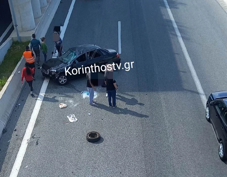 Εκτροπή αυτοκινήτου στην Ε.Ο Κορίνθου-Πατρών – Τραυματίστηκε ο οδηγός (φώτο)