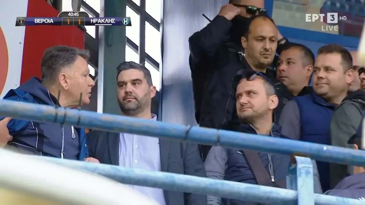 Βέροια – Ηρακλής: Ένταση με Αλέξη Κούγια και οπαδό στην εξέδρα