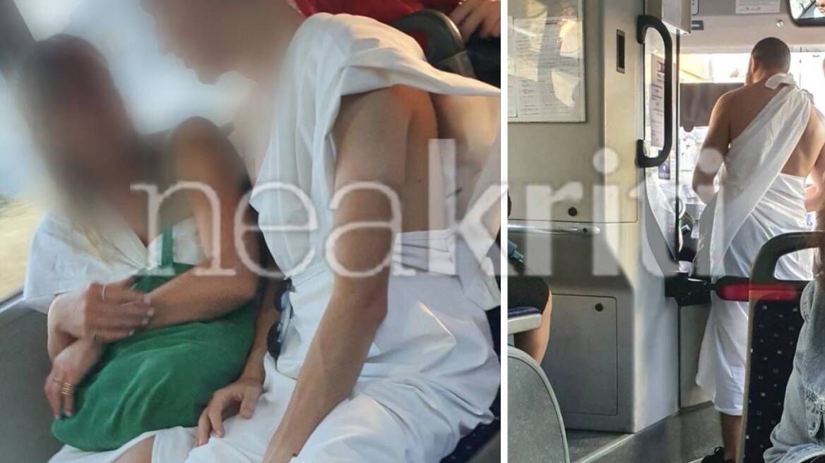 Το «έζησαν» κανονικά: Toυρίστες στην Κρήτη μπήκαν στο λεωφορείο ντυμένοι… αρχαίοι Έλληνες! (βίντεο)