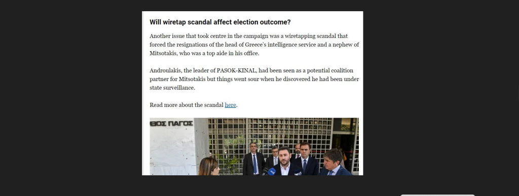 Al Jazeera: «Θα επηρεάσει το σκάνδαλο υποκλοπών το αποτέλεσμα των εκλογών;»