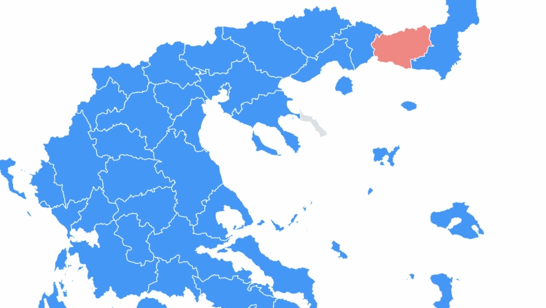 Πρώτη φορά «βάφτηκε» όλη η Ελλάδα μπλε πλην Ροδόπης και Αγίου Όρους!