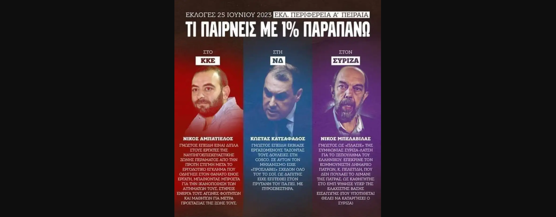 Η αφίσα του ΚΚΕ στον Πειραιά που εξόργισε τον ΣΥΡΙΖΑ