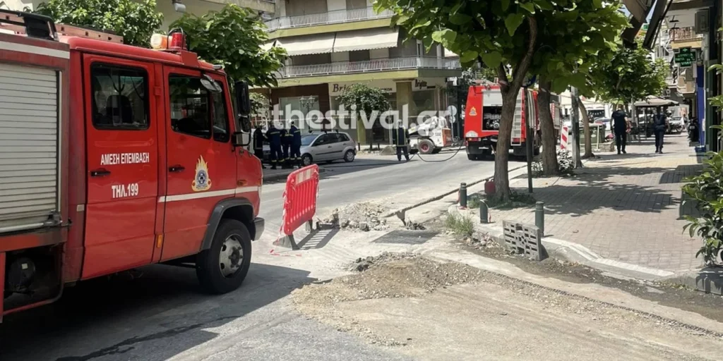 Θεσσαλονίκη: Αγωγός φυσικού αερίου έσπασε κατά τη διάρκεια εργασιών