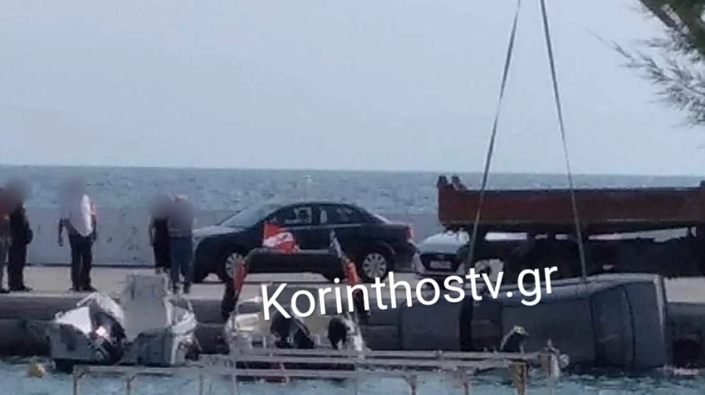 Κιάτο: Αυτοκίνητο έπεσε στη μαρίνα και κατέληξε σε σκάφος (φωτο)