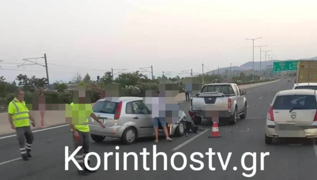 Καραμπόλα στην Εθνική οδό στο ύψος των Μεγάρων – Έκλεισε το ρεύμα προς Κόρινθο