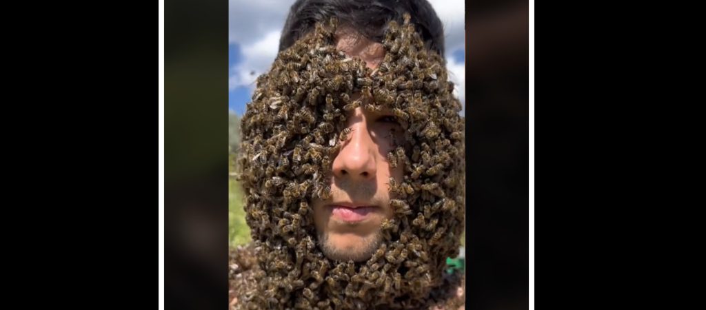 Απίστευτος Έλληνας μελισσοκόμος: Αφήνει χιλιάδες μέλισσες να κάτσουν πάνω στο κορμί του (βίντεο)