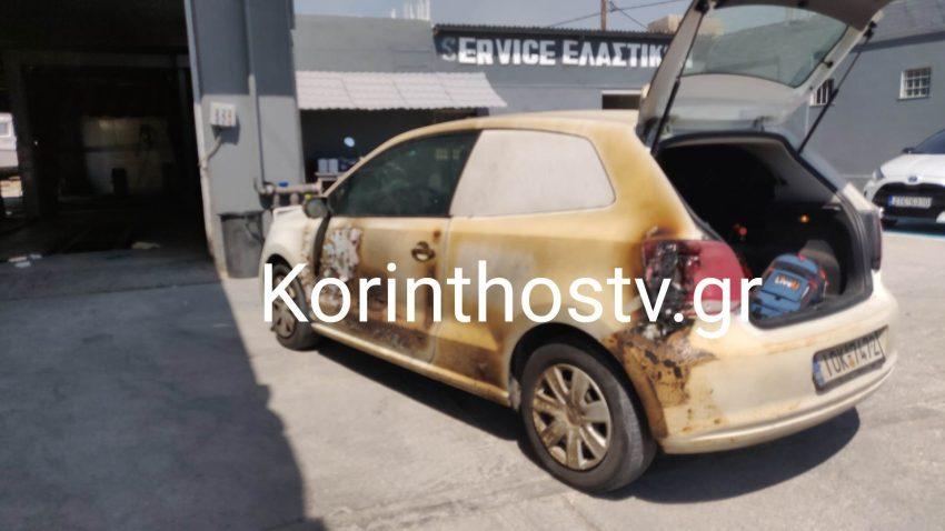 Φωτιά στο Λουτράκι: Κινδύνευσε το συνεργείο του τοπικού καναλιού Super – Τυλίχθηκε στις φλόγες το αυτοκίνητό τους (φώτο)