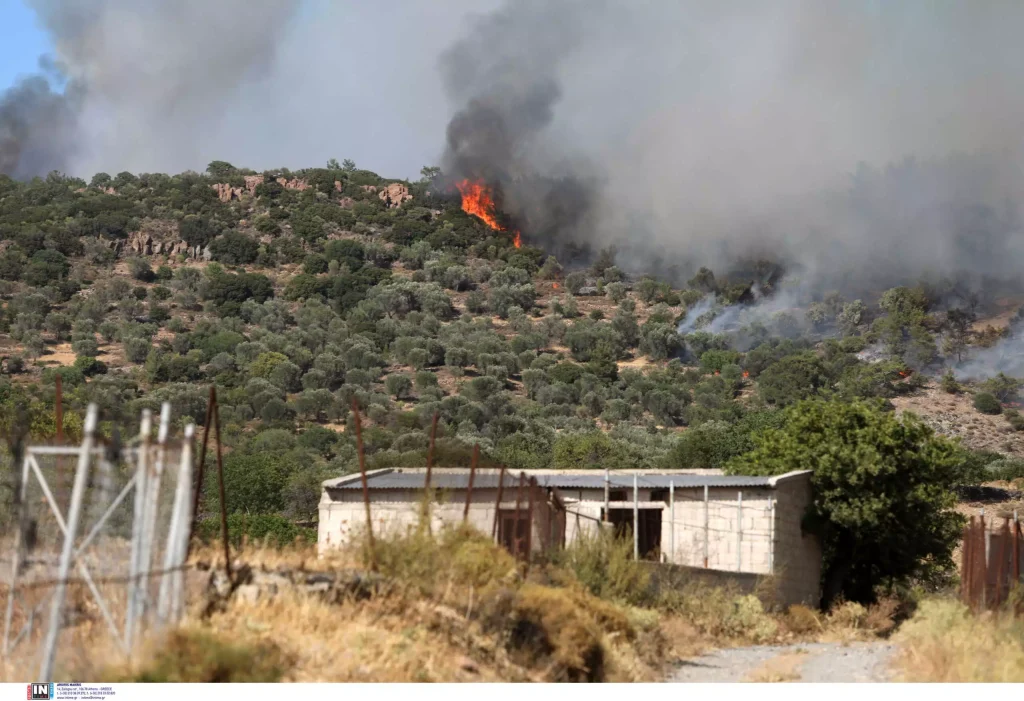 Πυρκαγιά ξέσπασε κοντά σε σπίτια στα Καριώτικα Ξυλοκάστρου