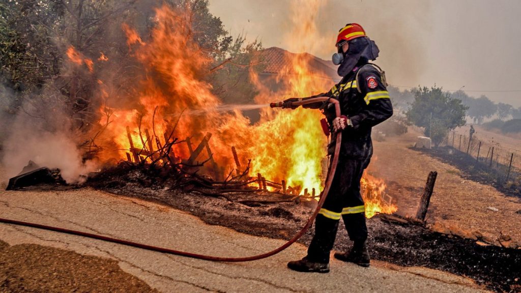Μεγάλη φωτιά σε αγροτική έκταση στη Θάμνα Ροδόπης