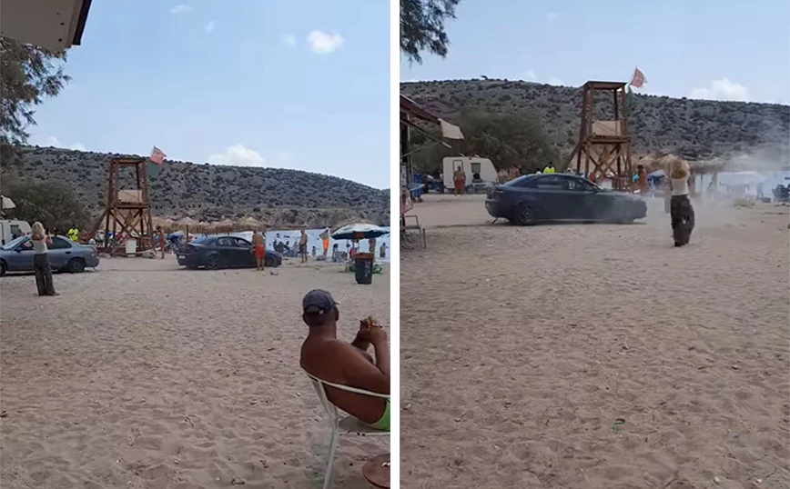 Λουόμενος πάρκαρε σχεδόν πάνω στο κύμα σε παραλία της Βάρκιζας (βίντεο)
