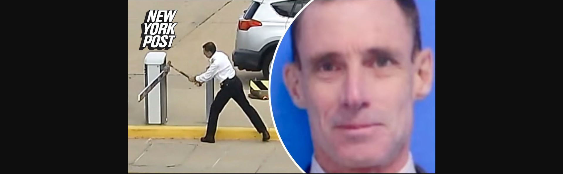 Πιλότος σε έξαλλη κατάσταση διαλύει με τσεκούρι μπάρα σε πάρκινγκ (βίντεο)