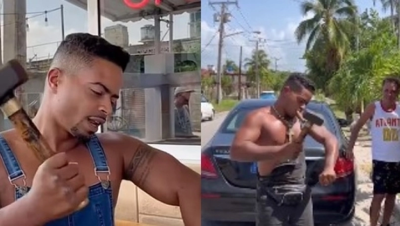 Ποιος είναι ο «Κουβανός Ironman» που έχει «τρελάνει» το διαδίκτυο: Χτυπάει τον εαυτό του με σφυρί 1.000 φορές την ημέρα