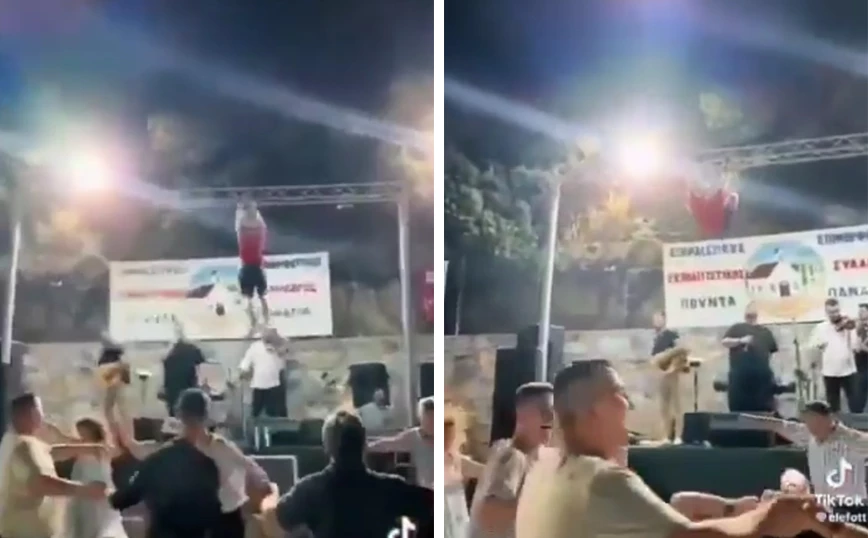 Απίστευτο: Άνδρας πήγε σε πανηγύρι στην Εύβοια και έκανε τον Spiderman – Κρεμάστηκε από τη σκαλωσιά (βίντεο)