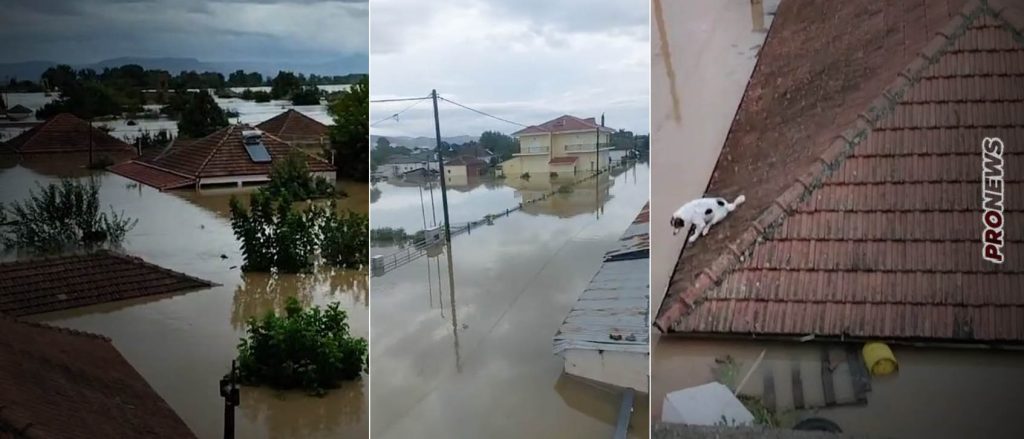 Απίστευτες εικόνες από την Καρδίτσα: Οι κάτοικοι ανέβηκαν στις στέγες των σπιτιών τους – Αγνοούνται 3 οικογένειες με παιδιά