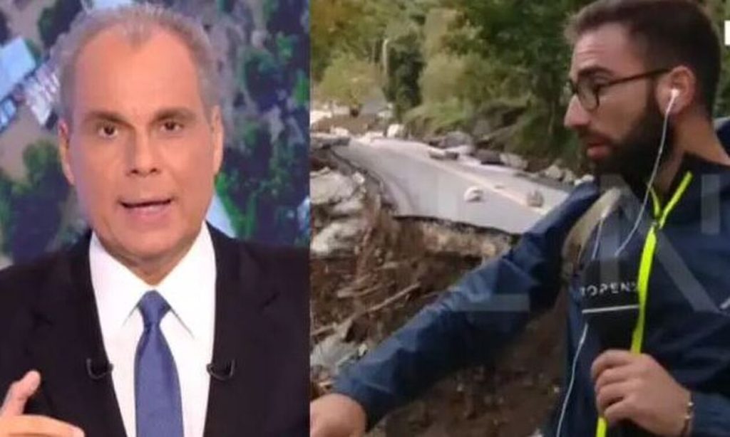 Κακοκαιρία Daniel: Ν.Στραβελάκης σε ρεπόρτερ – «Πρόσεξε – Ο δρόμος έχει ανοίξει στα δύο»