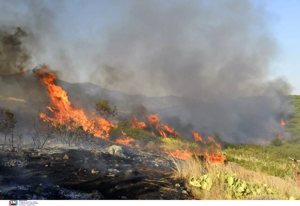 Φωτιά στην Αμφίπολη Σερρών – Καίει δάσος