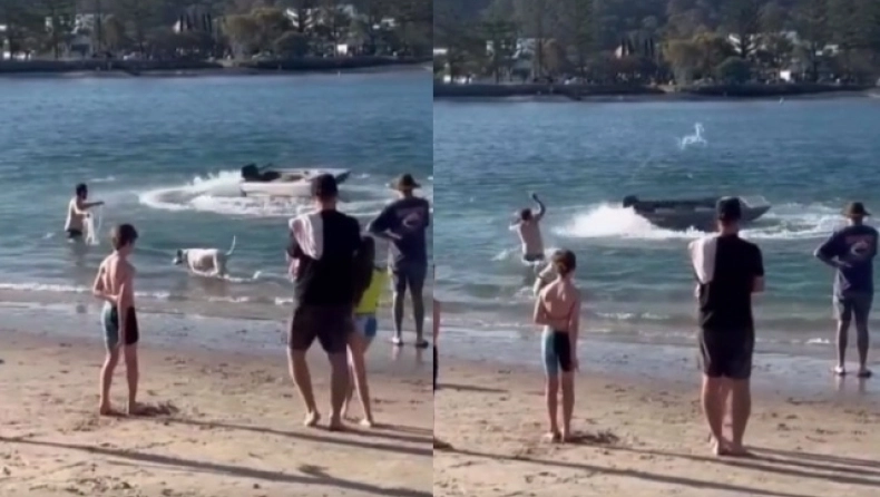 Απίστευτο περιστατικό στην Αυστραλία: Άνδρας έριξε λάσο σε ακυβέρνητο σκάφος που έκανε σβούρες (βίντεο)
