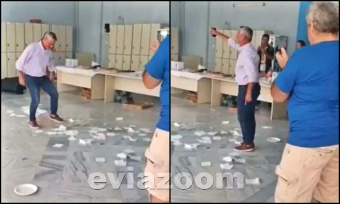 Χαλκίδα: Αντιδήμαρχος έστησε γλέντι σε δημοτικό εργοτάξιο – Χόρευε και έσπαγε πιάτα (βίντεο)