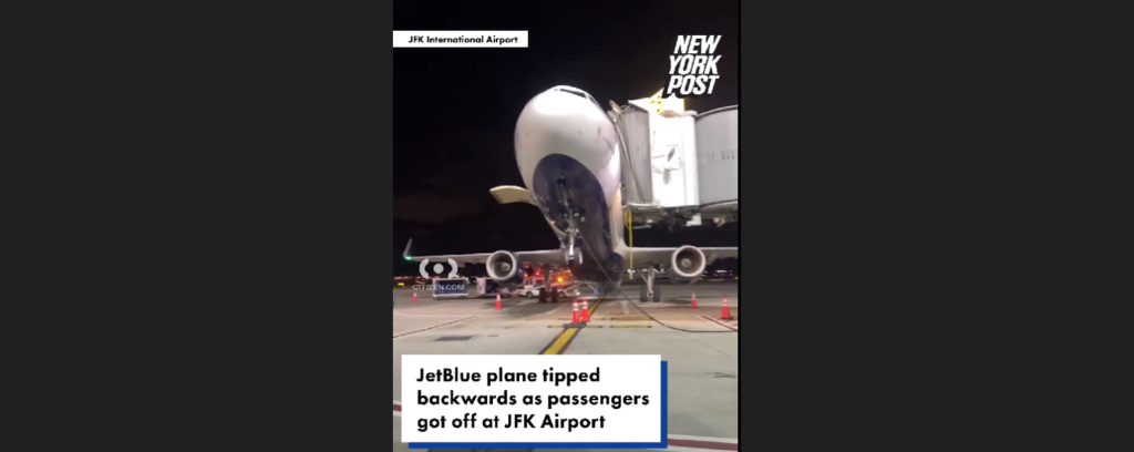 ΗΠΑ: Αεροπλάνο της JetBlue έκανε… «σούζα» κατά την εκφόρτωσή του (βίντεο)
