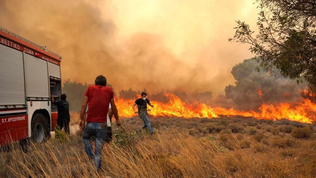 Εύβοια: Καταστροφές από τη φωτιά στην Κάρυστο (βίντεο)