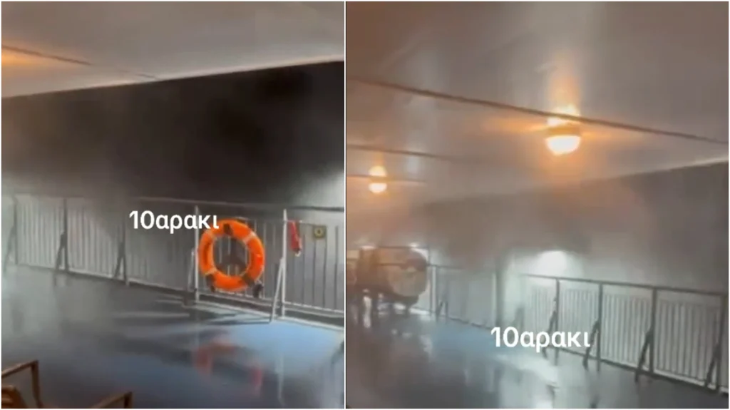 Το δρομολόγιο του τρόμου: 10 μποφόρ «χτυπούσαν» το πλοίο που πήγαινε από Ηγουμενίτσα στην Ανκόνα (βίντεο)